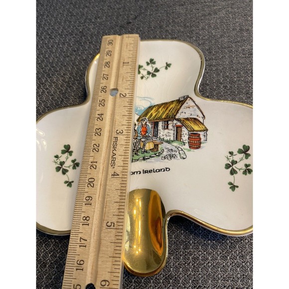 Vintage Carrigaline Pottery 3 Leaf Clover Trinket Candy Dish Ashtray - Picture 4 of 7